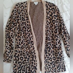 J Crew Leopard Long Cardigan